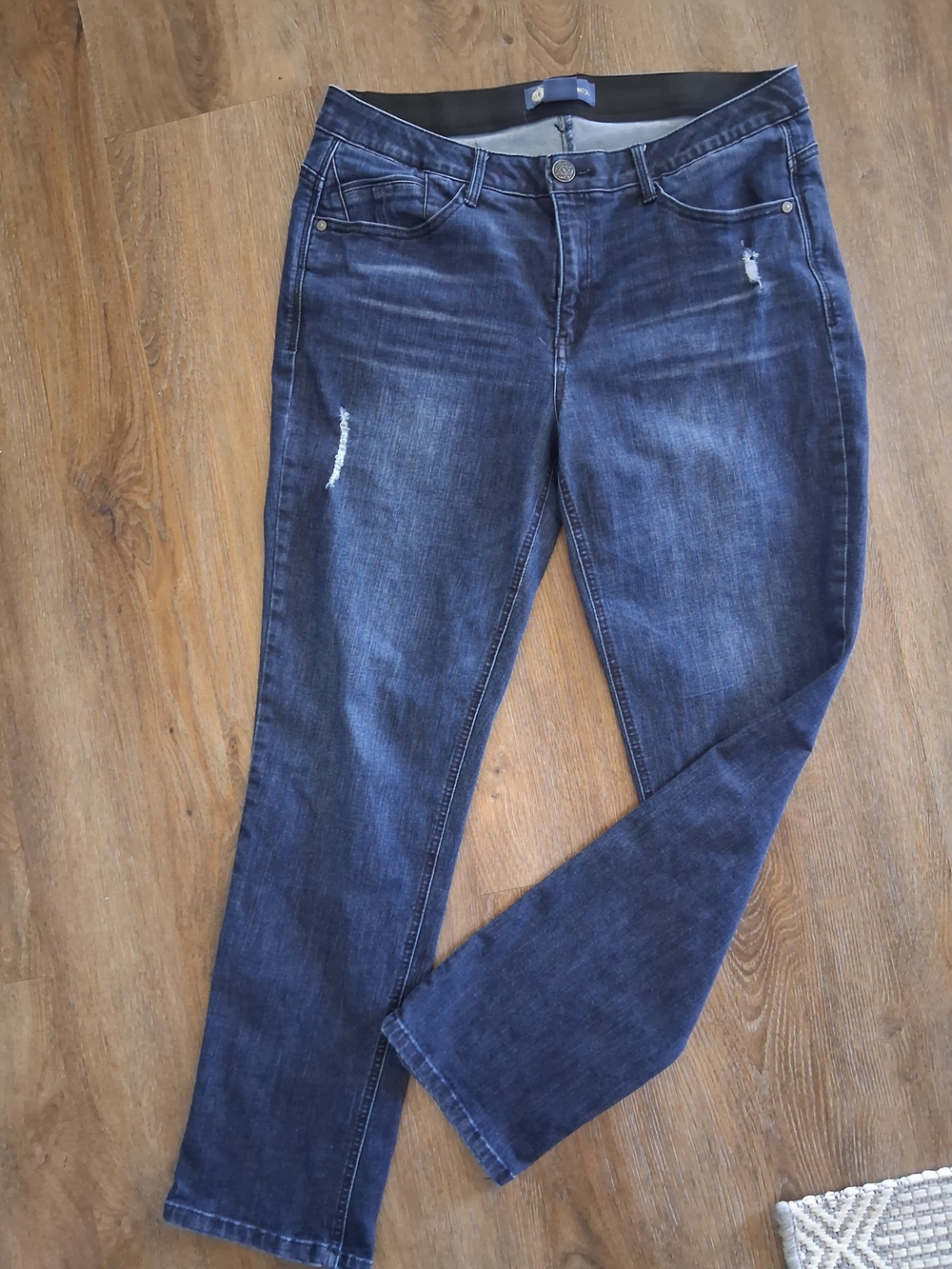 0Democracy Women's Dark Blue Straight Leg/Girlfriend Jeans Size 12